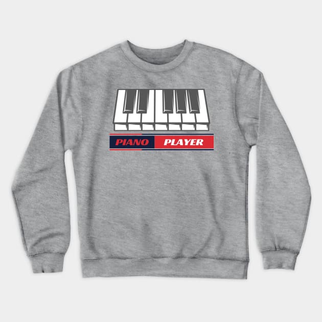 Piano Player Keyboard Piano Keys Crewneck Sweatshirt by Musician Gifts